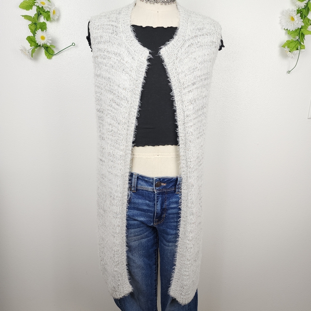 Absolutely Famous Cardigan Soft Off White Fuzzy Sz XL
